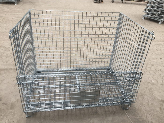 Metal wire mesh storage cage containers